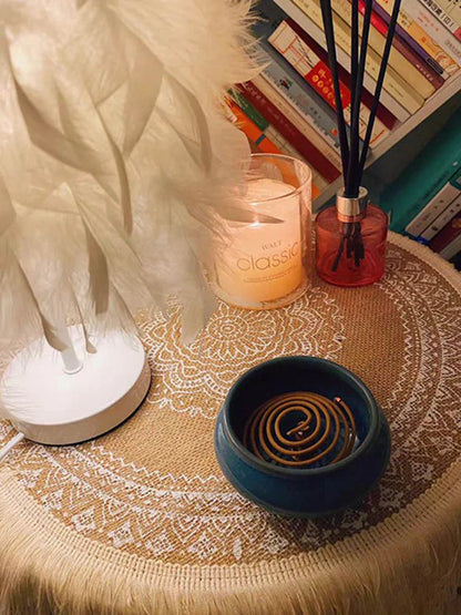 Boho Style Round Embroidery Placemat Set