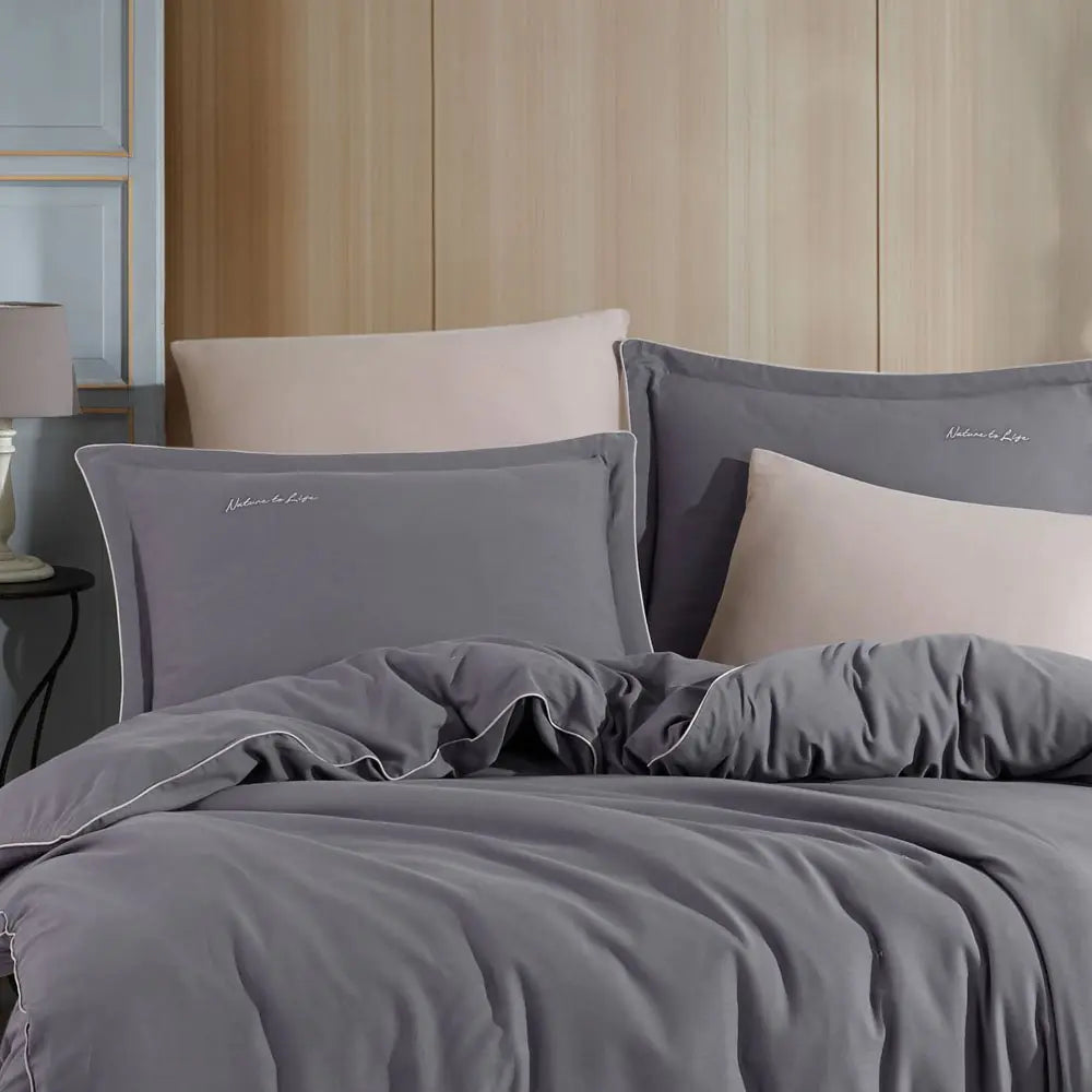 Hobby Twill Double Duvet Cover Set - Anthracite