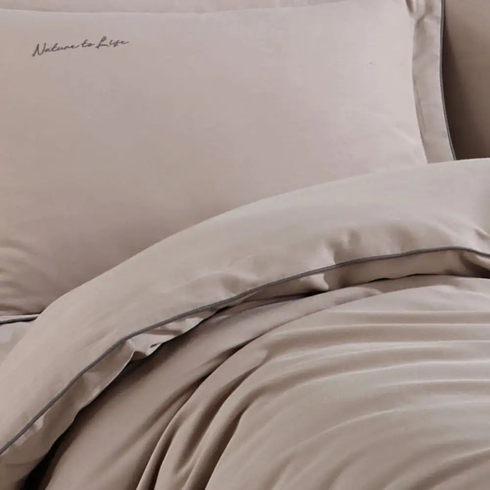 Hobby Twill Double Duvet Cover Set - Stone