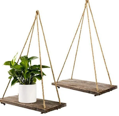 Boho Rope Swing Shelf