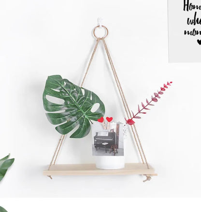 Boho Rope Swing Shelf