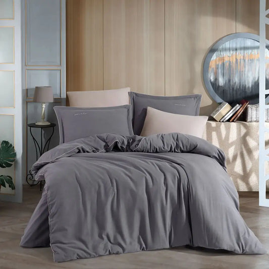 Hobby Twill Double Duvet Cover Set - Anthracite