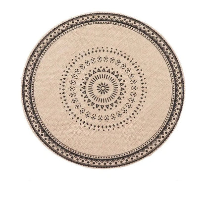 Boho Style Round Embroidery Placemat Set