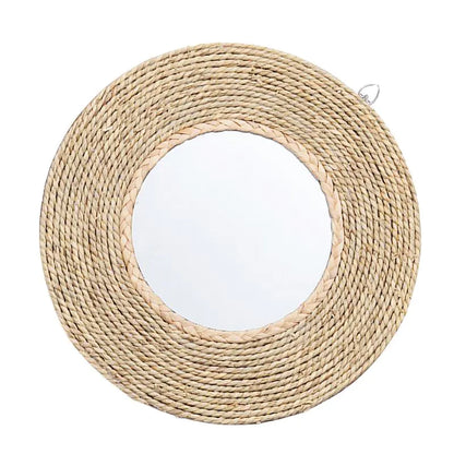 Rattan Woven Mirror Circle